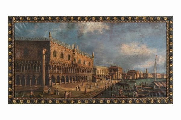 Scuola del XVIII-XIX secolo Vedute di Venezia  - Asta Dipinti e Sculture del XIX-XX secolo - Associazione Nazionale - Case d'Asta italiane