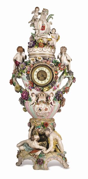 Monumentale orologio<BR>Germania, Potschappel (Sassonia), Manifattura di Carl Thieme, verso la fine del XIX secolo<BR>  - Asta Dipinti e Sculture del XIX-XX secolo - Associazione Nazionale - Case d'Asta italiane