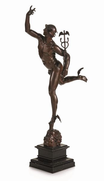 Fonditore del XIX secolo Mercurio del Giambologna  - Asta Dipinti e Sculture del XIX-XX secolo - Associazione Nazionale - Case d'Asta italiane