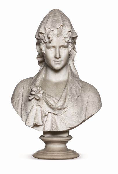 Cesare Lapini, Attribuito a : Busto femminile con velo di pizzo  - Asta Dipinti e Sculture del XIX-XX secolo - Associazione Nazionale - Case d'Asta italiane