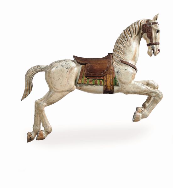 Cavallo da giostra in legno scolpito e dipinto. XX secolo  - Asta Dipinti e Sculture del XIX-XX secolo - Associazione Nazionale - Case d'Asta italiane