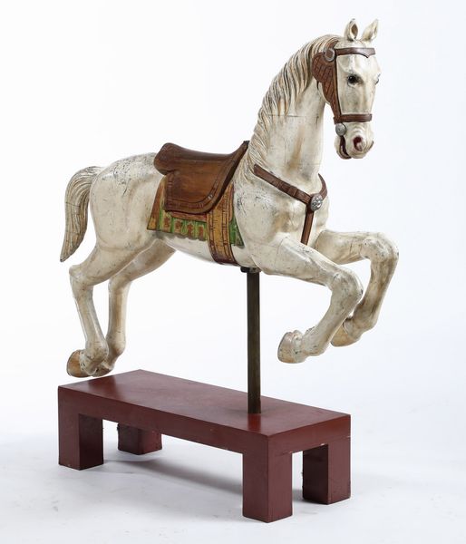 Cavallo da giostra in legno scolpito e dipinto. XX secolo  - Asta Dipinti e Sculture del XIX-XX secolo - Associazione Nazionale - Case d'Asta italiane