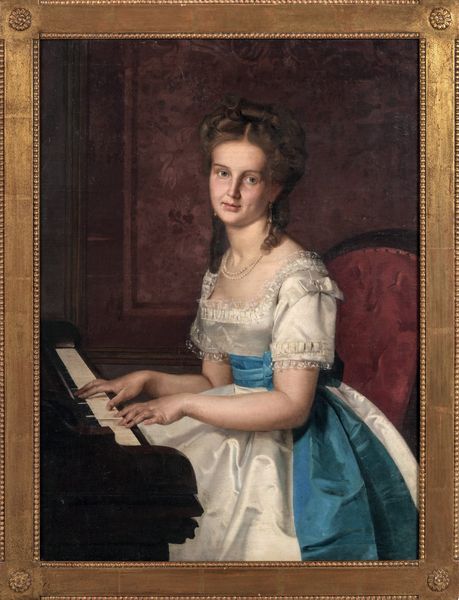 Anonimo del XIX secolo Fanciulla al pianoforte  - Asta Dipinti e Sculture del XIX-XX secolo - Associazione Nazionale - Case d'Asta italiane