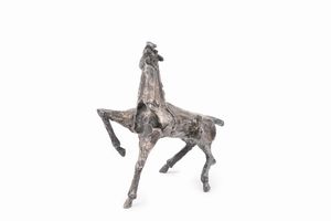 Scultura raffigurante cavallo  - Asta Argenti Antichi e del XX Secolo - Associazione Nazionale - Case d'Asta italiane