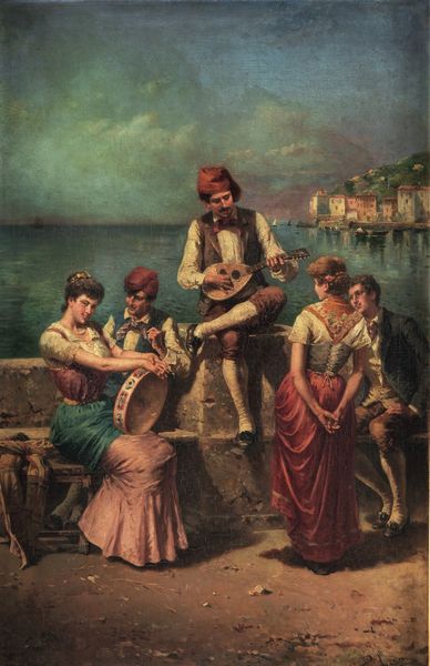 Francesco Peluso, Attribuito a : Scena galante con suonatore di mandolino  - Asta Sei Secoli di Arti e Arredi - Associazione Nazionale - Case d'Asta italiane