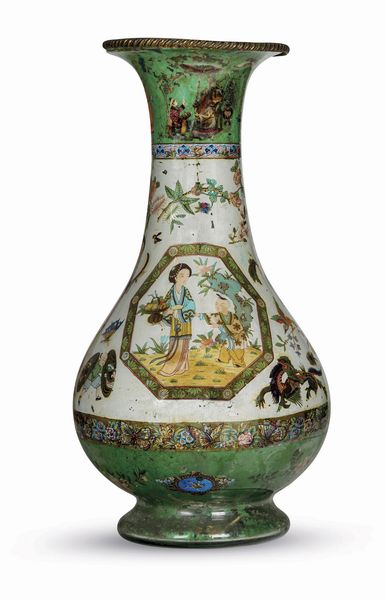 Vaso in vetro soffiato decorato ad arte povera. Piemonte, XVIII secolo  - Asta Sei Secoli di Arti e Arredi - Associazione Nazionale - Case d'Asta italiane