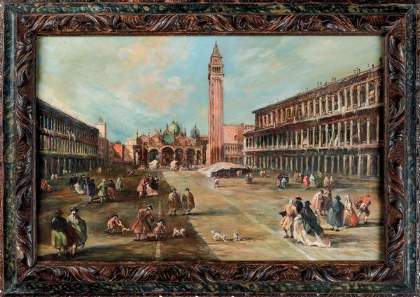 Anonimo del XX secolo Veduta di Piazza San Marco  - Asta Sei Secoli di Arti e Arredi - Associazione Nazionale - Case d'Asta italiane