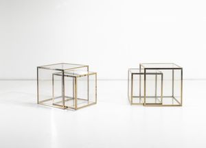 Gabriella Crespi : Set di quattro tavoli bassi componibili.  - Asta Design 200 - Associazione Nazionale - Case d'Asta italiane