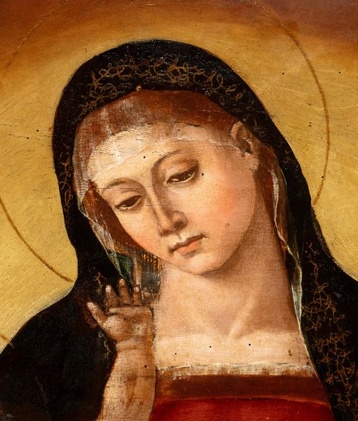 Luca Signorelli, Seguace di : Madonna con Bambino tra San Giuseppe e Sant'Onofrio  - Asta Dipinti dal XIV al XIX secolo, con una selezione di sculture - Associazione Nazionale - Case d'Asta italiane