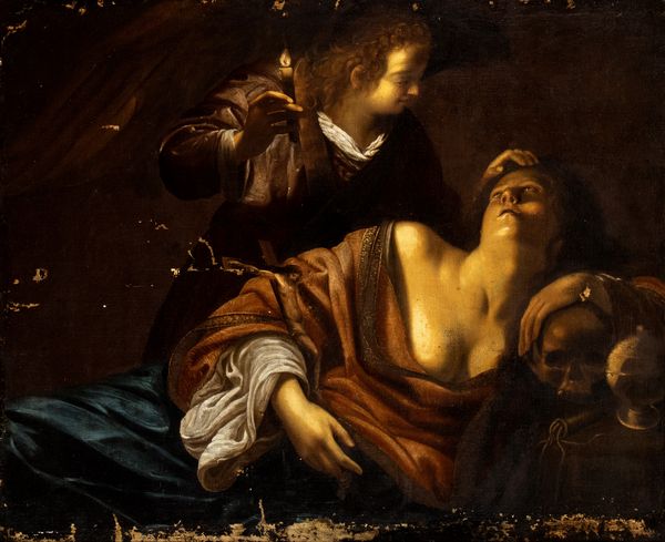 Artista olandese attivo a Roma, prima metà del XVII secolo : Maddalena in estasi  - Asta Dipinti dal XIV al XIX secolo, con una selezione di sculture - Associazione Nazionale - Case d'Asta italiane