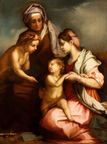 Andrea del Sarto, Seguace di : Sacra Famiglia con Sant'Anna e San Giovannino  - Asta Dipinti dal XIV al XIX secolo, con una selezione di sculture - Associazione Nazionale - Case d'Asta italiane