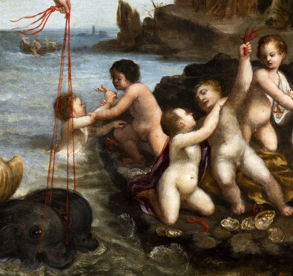 Carlo Saraceni, Seguace di : Il trionfo di Galatea  - Asta Dipinti dal XIV al XIX secolo, con una selezione di sculture - Associazione Nazionale - Case d'Asta italiane