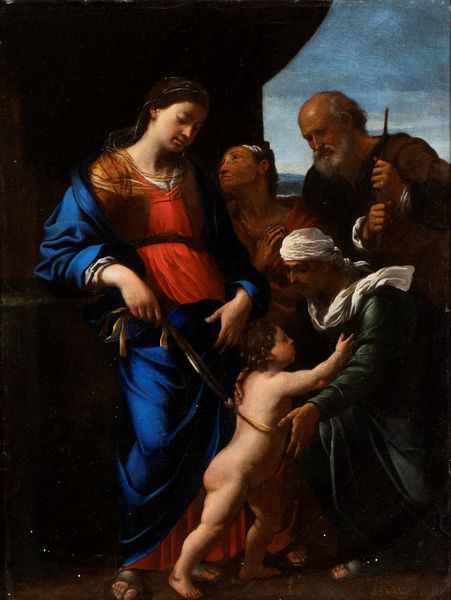 Jan Miel, Attribuito a : Sacra Famiglia con Sant'Anna e Santa Elisabetta  - Asta Dipinti dal XIV al XIX secolo, con una selezione di sculture - Associazione Nazionale - Case d'Asta italiane