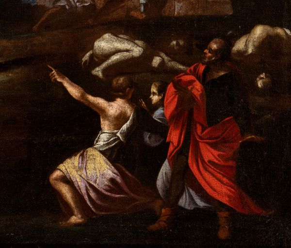 Nicolas Poussin, Cerchia di : San Dionigi terrorizza i propri carnefici con la sua testa mozzata  - Asta Dipinti dal XIV al XIX secolo, con una selezione di sculture - Associazione Nazionale - Case d'Asta italiane