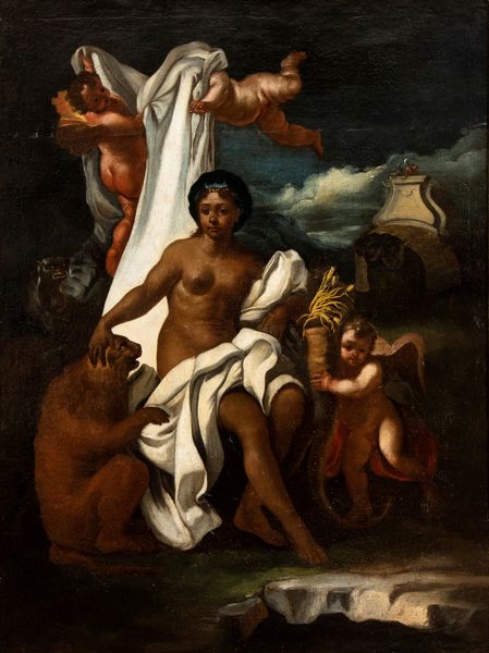 Francesco Solimena, Ambito di : Allegoria dell'Africa  - Asta Dipinti dal XIV al XIX secolo, con una selezione di sculture - Associazione Nazionale - Case d'Asta italiane