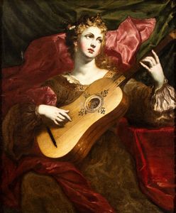 Angelo Solimena : Santa Cecilia o Allegoria della Musica  - Asta Dipinti dal XIV al XIX secolo, con una selezione di sculture - Associazione Nazionale - Case d'Asta italiane