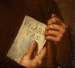 Jusepe de Ribera, Ambito di : San Francesco di Paola  - Asta Dipinti dal XIV al XIX secolo, con una selezione di sculture - Associazione Nazionale - Case d'Asta italiane