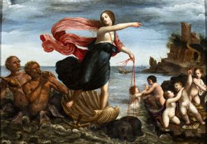 Carlo Saraceni, Seguace di : Il trionfo di Galatea  - Asta Dipinti dal XIV al XIX secolo, con una selezione di sculture - Associazione Nazionale - Case d'Asta italiane