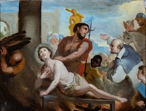 Luca Giordano : Il martirio di San Lorenzo  - Asta Dipinti dal XIV al XIX secolo, con una selezione di sculture - Associazione Nazionale - Case d'Asta italiane