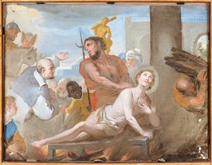 Luca Giordano : Il martirio di San Lorenzo  - Asta Dipinti dal XIV al XIX secolo, con una selezione di sculture - Associazione Nazionale - Case d'Asta italiane