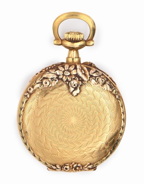 Lip - Orologio da tasca monachina remontoir con cassa in oro incisa e sbalzata. Scappamento ad ancora, bilanciere monometallico con spirale piana  - Asta Asta a Tempo - Orologi da Tasca da Polso e da Tavolo - Associazione Nazionale - Case d'Asta italiane