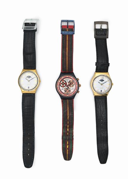 Swatch - 3 orologi da polso al quarzo di cui 1 Chrono  - Asta Asta a Tempo - Orologi da Tasca da Polso e da Tavolo - Associazione Nazionale - Case d'Asta italiane