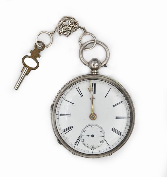 Orologio da tasca a chiavetta da uomo in argento con punzoni Londra 1884. Meccanica a conoide, scappamento ad ancora con bilanciere anulare e spirale piana  - Asta Asta a Tempo - Orologi da Tasca da Polso e da Tavolo - Associazione Nazionale - Case d'Asta italiane