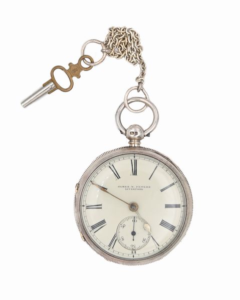 James W. Peters Liverpool - Orologio da tasca a chiavetta da uomo in argento con punzoni Chester 1873. Meccanica a conoide con scappamento ad ancora, bilanciere anulare e spirale piana  - Asta Asta a Tempo - Orologi da Tasca da Polso e da Tavolo - Associazione Nazionale - Case d'Asta italiane