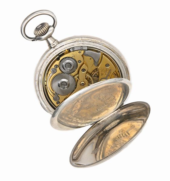 Orologio da tasca ripetizione ore e quarti remontoir da uomo  in argento scappamento ad ancora bilanciere monometallico con spirale piana  - Asta Asta a Tempo - Orologi da Tasca da Polso e da Tavolo - Associazione Nazionale - Case d'Asta italiane