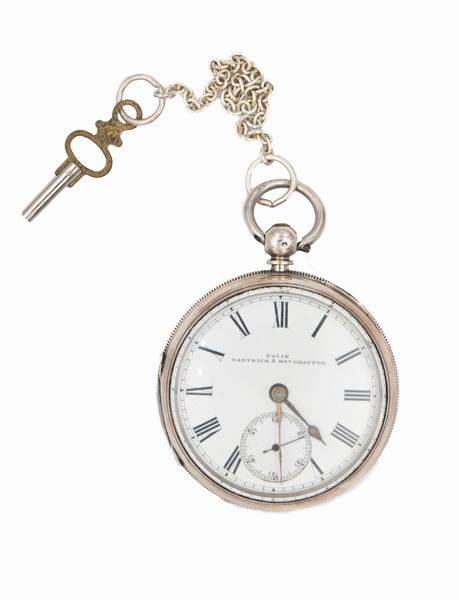 Palin Nantwitch & Mrt Drayton - Orologio da tasca a chiavetta da uomo in argento con punzoni Londra 1885. Meccanica a conoide con scappamento ad ancora, bilanciere anulare e spirale piana  - Asta Asta a Tempo - Orologi da Tasca da Polso e da Tavolo - Associazione Nazionale - Case d'Asta italiane