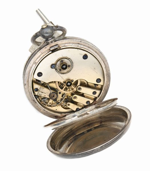 G.R. Clayton - Orologio da tasca da uomo svizzero in argento 935/000. Scappamento ad ancora con bilanciere bimetallico e spirale piana  - Asta Asta a Tempo - Orologi da Tasca da Polso e da Tavolo - Associazione Nazionale - Case d'Asta italiane