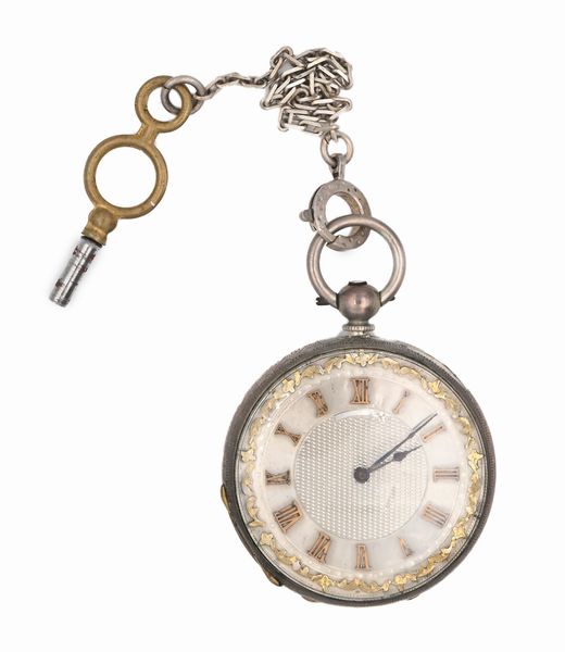 A. Mathew - Orologio da tasca a chiavetta da uomo in argento. Quadrante in argento. Meccanica a cilindro con bilanciere anulare e spirale piana  - Asta Asta a Tempo - Orologi da Tasca da Polso e da Tavolo - Associazione Nazionale - Case d'Asta italiane