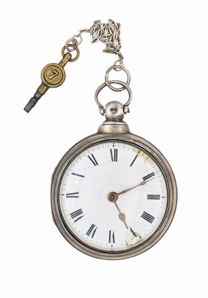 W. H. Collis Bury St Edmunds - Orologio da tasca a doppia cassa da uomo con carica a chiavetta in argento con punzoni Londra 1860. Meccanica a conoide, scappamento a verga, bilanciere anulare e spirale piana  - Asta Asta a Tempo - Orologi da Tasca da Polso e da Tavolo - Associazione Nazionale - Case d'Asta italiane