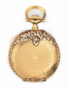 Lip - Orologio da tasca monachina remontoir con cassa in oro incisa e sbalzata. Scappamento ad ancora, bilanciere monometallico con spirale piana  - Asta Asta a Tempo - Orologi da Tasca da Polso e da Tavolo - Associazione Nazionale - Case d'Asta italiane