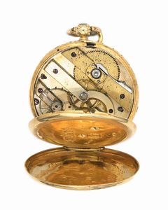 Charles a Geneve - Orologio da tasca da uomo in oro 18 Kt con cassa incisa e carica a chiavetta. Scappamento ad ancora con bilanciere bimetallico e spirale piana. 15 Rubini.  - Asta Asta a Tempo - Orologi da Tasca da Polso e da Tavolo - Associazione Nazionale - Case d'Asta italiane