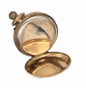 Anonimo svizzero - Orologio da tasca remontoir da uomo in oro 14 Kt. Scappamento a verga con bilanciere bimetallico e spirale Breguet  - Asta Asta a Tempo - Orologi da Tasca da Polso e da Tavolo - Associazione Nazionale - Case d'Asta italiane