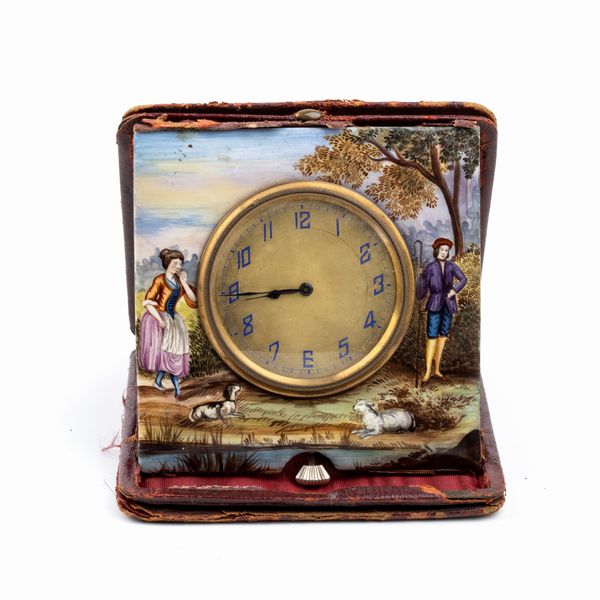 Orologio da tavolo con smalti  - Asta Piccoli Orologi da tavolo Art Dco e Saliere d'Epoca dalle Collezioni Melandri di Objets de Vertu - Associazione Nazionale - Case d'Asta italiane