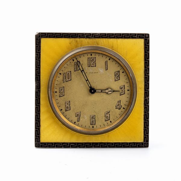 A Schild & Co. : Orologio da tavolo Art Dco con smalti  - Asta Piccoli Orologi da tavolo Art Dco e Saliere d'Epoca dalle Collezioni Melandri di Objets de Vertu - Associazione Nazionale - Case d'Asta italiane