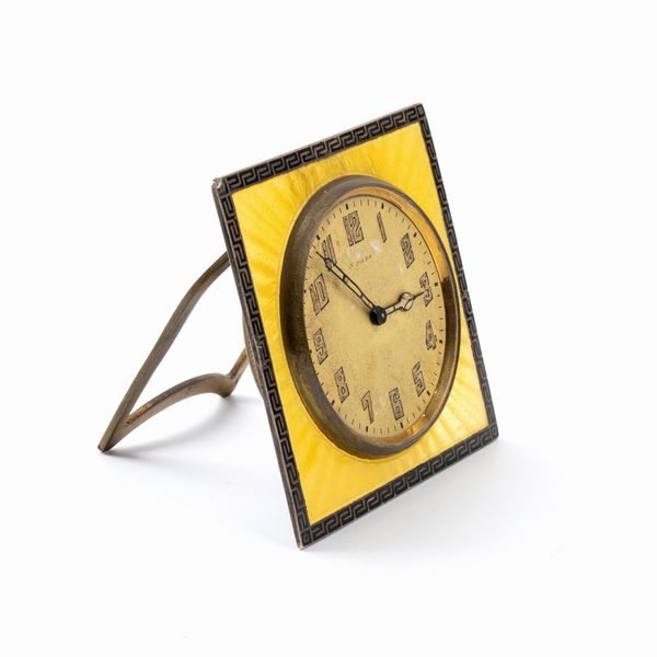 A Schild & Co. : Orologio da tavolo Art Dco con smalti  - Asta Piccoli Orologi da tavolo Art Dco e Saliere d'Epoca dalle Collezioni Melandri di Objets de Vertu - Associazione Nazionale - Case d'Asta italiane