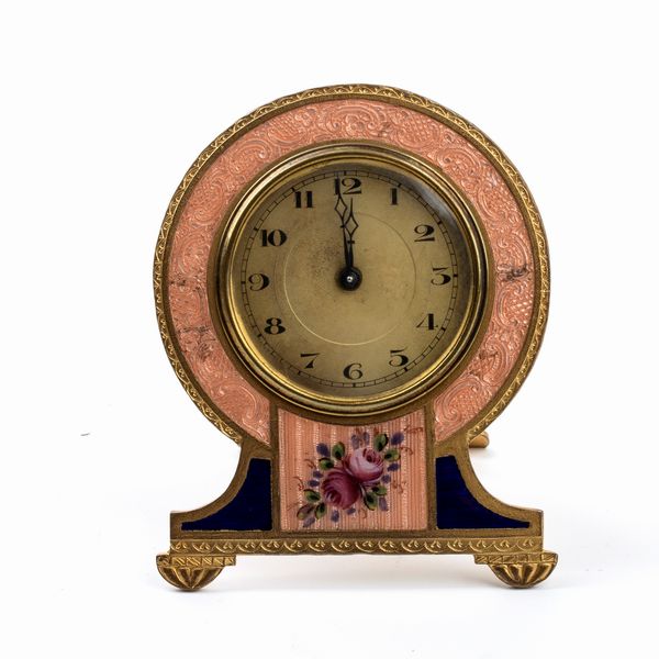 Mauthe time & clock : Orologio da tavolo con smalti  - Asta Piccoli Orologi da tavolo Art Dco e Saliere d'Epoca dalle Collezioni Melandri di Objets de Vertu - Associazione Nazionale - Case d'Asta italiane