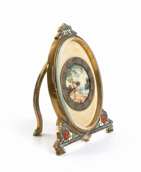 Orologio da tavolo Art Dco con smalti policromi  - Asta Piccoli Orologi da tavolo Art Dco e Saliere d'Epoca dalle Collezioni Melandri di Objets de Vertu - Associazione Nazionale - Case d'Asta italiane