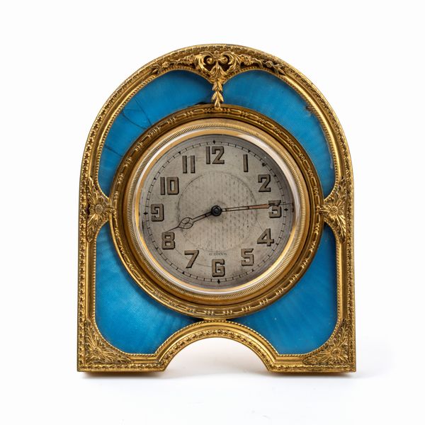 Orologio da tavolo Art Dco con smalti  - Asta Piccoli Orologi da tavolo Art Dco e Saliere d'Epoca dalle Collezioni Melandri di Objets de Vertu - Associazione Nazionale - Case d'Asta italiane