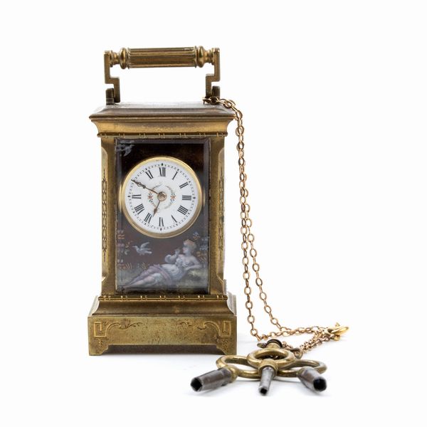 Orologio da tavolo Art Dco con smalti  - Asta Piccoli Orologi da tavolo Art Dco e Saliere d'Epoca dalle Collezioni Melandri di Objets de Vertu - Associazione Nazionale - Case d'Asta italiane