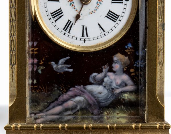 Orologio da tavolo Art Dco con smalti  - Asta Piccoli Orologi da tavolo Art Dco e Saliere d'Epoca dalle Collezioni Melandri di Objets de Vertu - Associazione Nazionale - Case d'Asta italiane