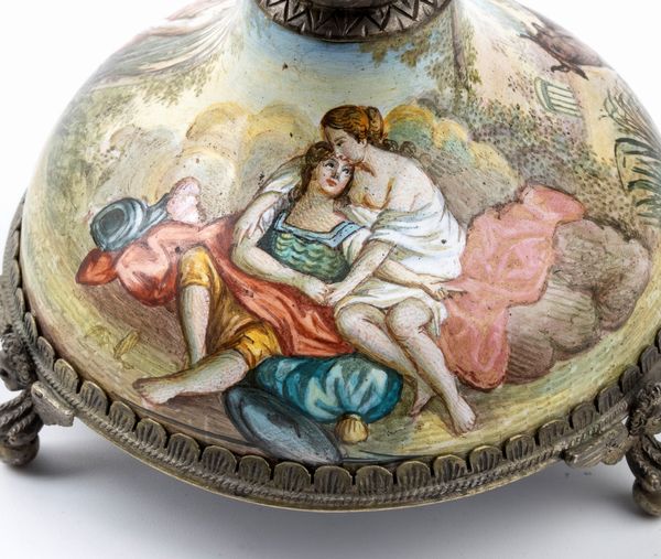 Orologio da tavolo in argento e smalti  - Asta Piccoli Orologi da tavolo Art Dco e Saliere d'Epoca dalle Collezioni Melandri di Objets de Vertu - Associazione Nazionale - Case d'Asta italiane