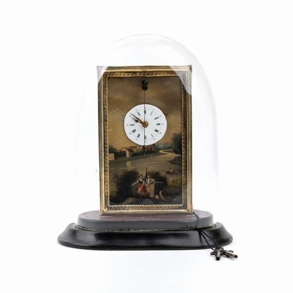 Orologio da tavolo con campana  - Asta Piccoli Orologi da tavolo Art Dco e Saliere d'Epoca dalle Collezioni Melandri di Objets de Vertu - Associazione Nazionale - Case d'Asta italiane