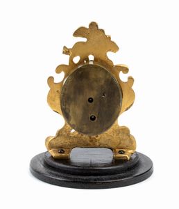 Orologio da tavolo con campana  - Asta Piccoli Orologi da tavolo Art Dco e Saliere d'Epoca dalle Collezioni Melandri di Objets de Vertu - Associazione Nazionale - Case d'Asta italiane