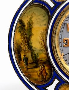 Marquet Paris Nice : Orologio da tavolo Art Dco  in argento, madreperla e smalti  - Asta Piccoli Orologi da tavolo Art Dco e Saliere d'Epoca dalle Collezioni Melandri di Objets de Vertu - Associazione Nazionale - Case d'Asta italiane