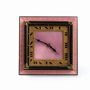 Tiffany & Co.® : Orologio da tavolo Art Dco con smalti  - Asta Piccoli Orologi da tavolo Art Dco e Saliere d'Epoca dalle Collezioni Melandri di Objets de Vertu - Associazione Nazionale - Case d'Asta italiane