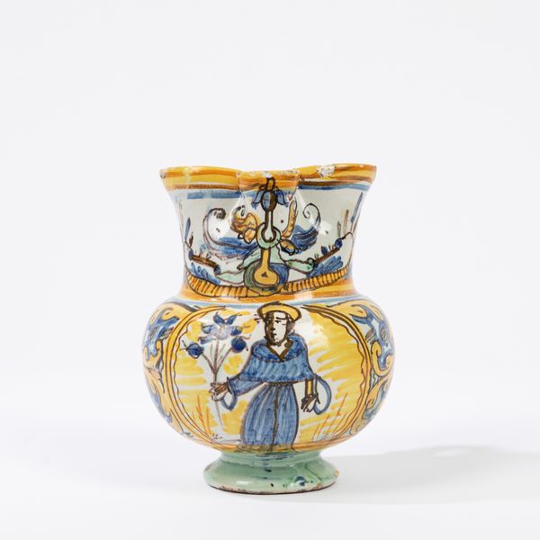 Versatoio in maiolica policroma. Manifattura di Deruta  - Asta Arredi e Dipinti Antichi da una Dimora Lombarda - Associazione Nazionale - Case d'Asta italiane